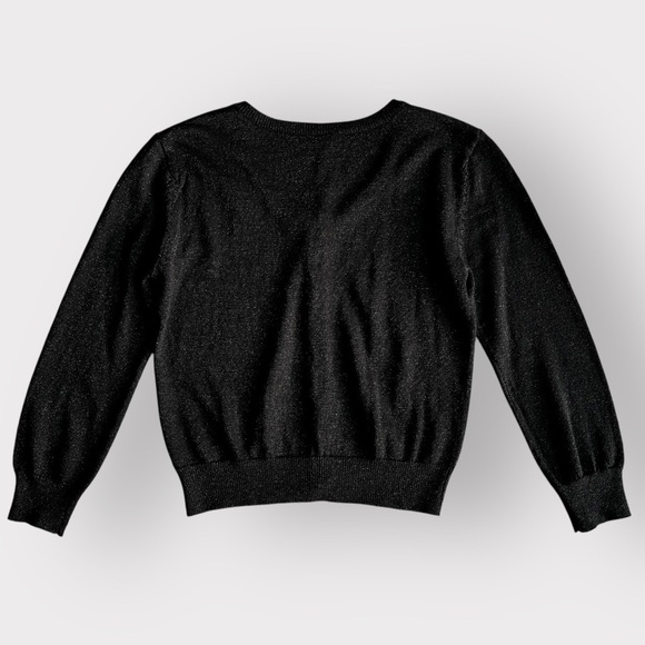 MOSSIMO SUPPLY CO. Cardigan Cropped Knit Sweater S Black Sparkly Button Front - Picture 6 of 15